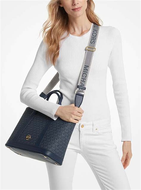 michael michael kors logo luisa medium satchel|Michael Kors Luisa Medium Satchel, Optic White .